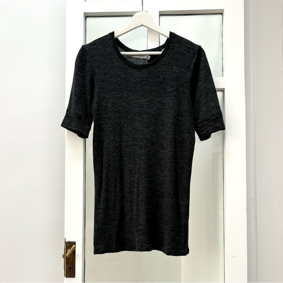 Vince Crewneck Gray Wool 3/4 Sleeve Top - Picture 3 of 6